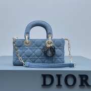 Dior D-Joy Bag In Blue 22.5×12×5.5cm - 2