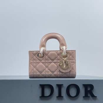 Dior D-Joy Bag In Beige 16×10×5.5cm