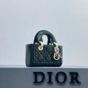 Dior D-Joy Bag In Dark Green 16×10×5.5cm - 6