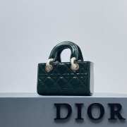 Dior D-Joy Bag In Dark Green 16×10×5.5cm - 4