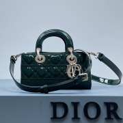 Dior D-Joy Bag In Dark Green 22.5×12×5.5cm - 6