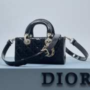 Dior D-Joy Bag In Black 22.5×12×5.5cm - 3