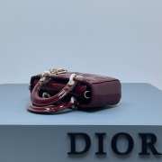 Dior D-Joy Bag In Red 22.5×12×5.5cm - 3