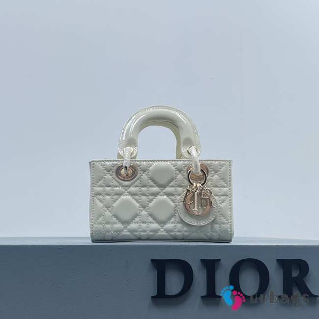 Dior D-Joy Bag In White 16×10×5.5cm - 1