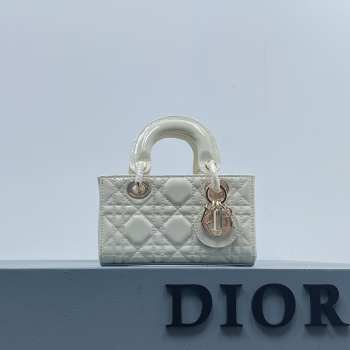 Dior D-Joy Bag In White 16×10×5.5cm