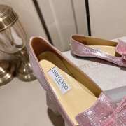 Jimmy Choo Gala Ballet Pink Diamond Glitter Fabric Flats - 4