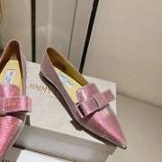 Jimmy Choo Gala Ballet Pink Diamond Glitter Fabric Flats - 2