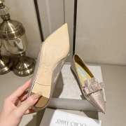 Jimmy Choo Gala Ballet Beige Diamond Glitter Fabric Flats - 6