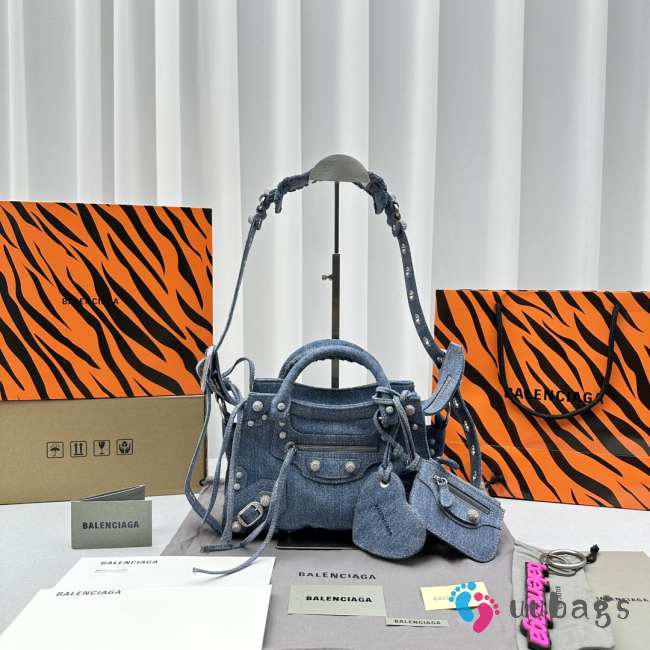 Balenciaga Neo Cagole City XS Blue Denim Bag 26x10x17cm - 1