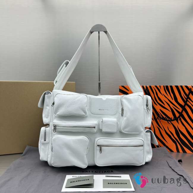 Balenciaga Superbusy Large Sling Bag In White 37.5x28x14.5cm - 1