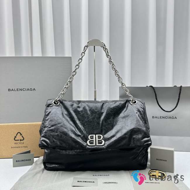 Balenciaga Monanco Small Chain bag with silver hardware in black - 1