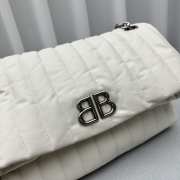 Balenciaga Monanco Small Chain bag with silver hardware in white - 4