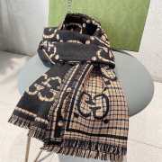 Gucci wool silk scarf in black size 47x180cm - 1