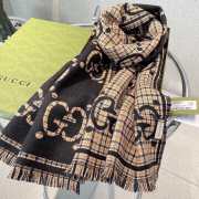 Gucci wool silk scarf in black size 47x180cm - 3