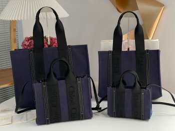 Chloe Woody Family Bag In Navy Blue 26.5x20x8cm