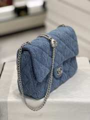 Chanel Mini Flap Bag Denim & Silver-Tone Metal Blue - 2