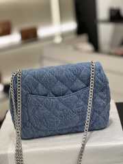 Chanel Mini Flap Bag Denim & Silver-Tone Metal Blue - 6