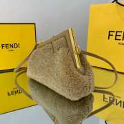 Fendi the first bag Lambswool beige 26x9.5x18cm - 5