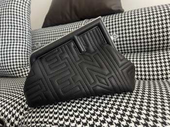 Fendi first lambskin bag in black 26x9x18cm