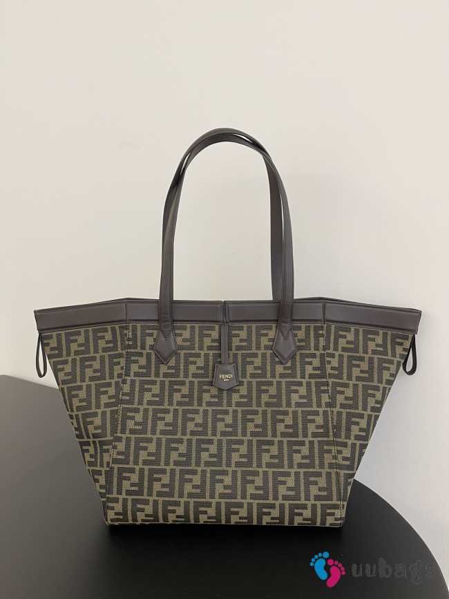 Fendi Origami Large Brown FF jacquard fabric bag 32.5x27.5x32.5cm - 1