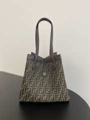 Fendi Origami Large Brown FF jacquard fabric bag 27x15x27cm - 1