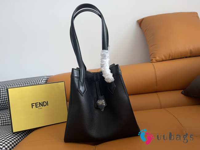 Fendi Origami Large Black FF jacquard fabric bag 27x15x27cm - 1