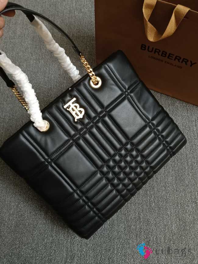 Burberry Quilted Leather Lola Black Shopper Bag 36x10x30cm - 1