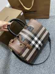 Burberry Brown Mini Bowling Check Top Handle Bag 30×15×21cm - 1