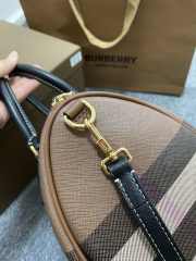 Burberry Brown Mini Bowling Check Top Handle Bag 30×15×21cm - 4