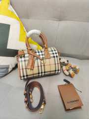 Burberry Brown Vintage Check Bowling Bag 18.5x11x12cm - 5