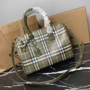 Burberry Green Mini Bowling Check Top Handle Bag 30×15×21cm - 1