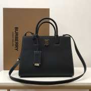 Burberry Men Denny Grain Leather Tote Black Bag 27x11x20cm - 1