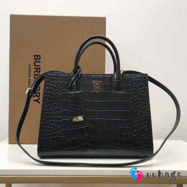 Burberry Crocodile-embossed Leather Top-handle Bag 27x11x20cm - 1