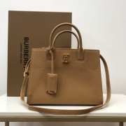 Burberry Men Denny Grain Leather Tote Caramel Bag 27x11x20cm - 1