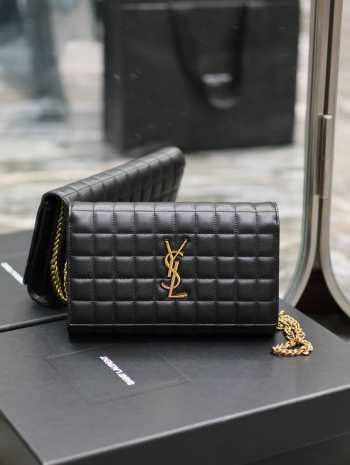 YSL cassandre black bag with gold chain 23x14x3cm