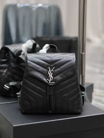 YSL Y Loulou Black Backpack 26×22×11cm