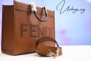 Fendi Sunshine Medium Brown leather shopper 31x17x35cm - 1