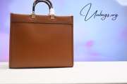 Fendi Sunshine Medium Brown leather shopper 31x17x35cm - 5