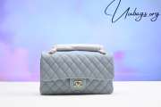 Chanel flap bag with gold hardware in light blue 25cm - 1