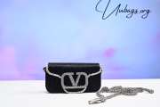 Valentino Loco VLOGO Sequin Black Bag 20x11x5cm - 1