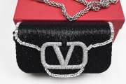 Valentino Loco VLOGO Sequin Black Bag 20x11x5cm - 3