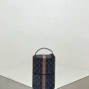 Celine Vanity Case In Triomphe Canvas And Calfskin Blue - 5