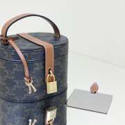 Celine Vanity Case In Triomphe Canvas And Calfskin Blue - 2