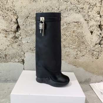 Givenchy Black Leather Shark Lock Boots