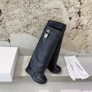 Givenchy Black Leather Shark Lock Boots - 2