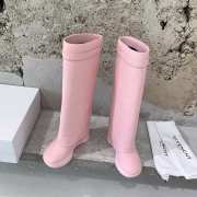 Givenchy Black Leather Shark Lock Boots In Pink - 5