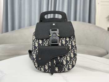 Dior Oblique Saddle Mini Gallop Black Backpack 19x27.5x11.5cm