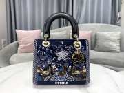 Dior Stars Lady Tarot Beaded Canvas Bag 24x20x11cm - 1