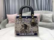 Dior Wheel of Fortune Lady Tarot Embroidered Canvas Bag 24x20x11cm - 1