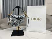 Dior Plan de Paris pattern print blue & white saddle 21x18x5cm - 5